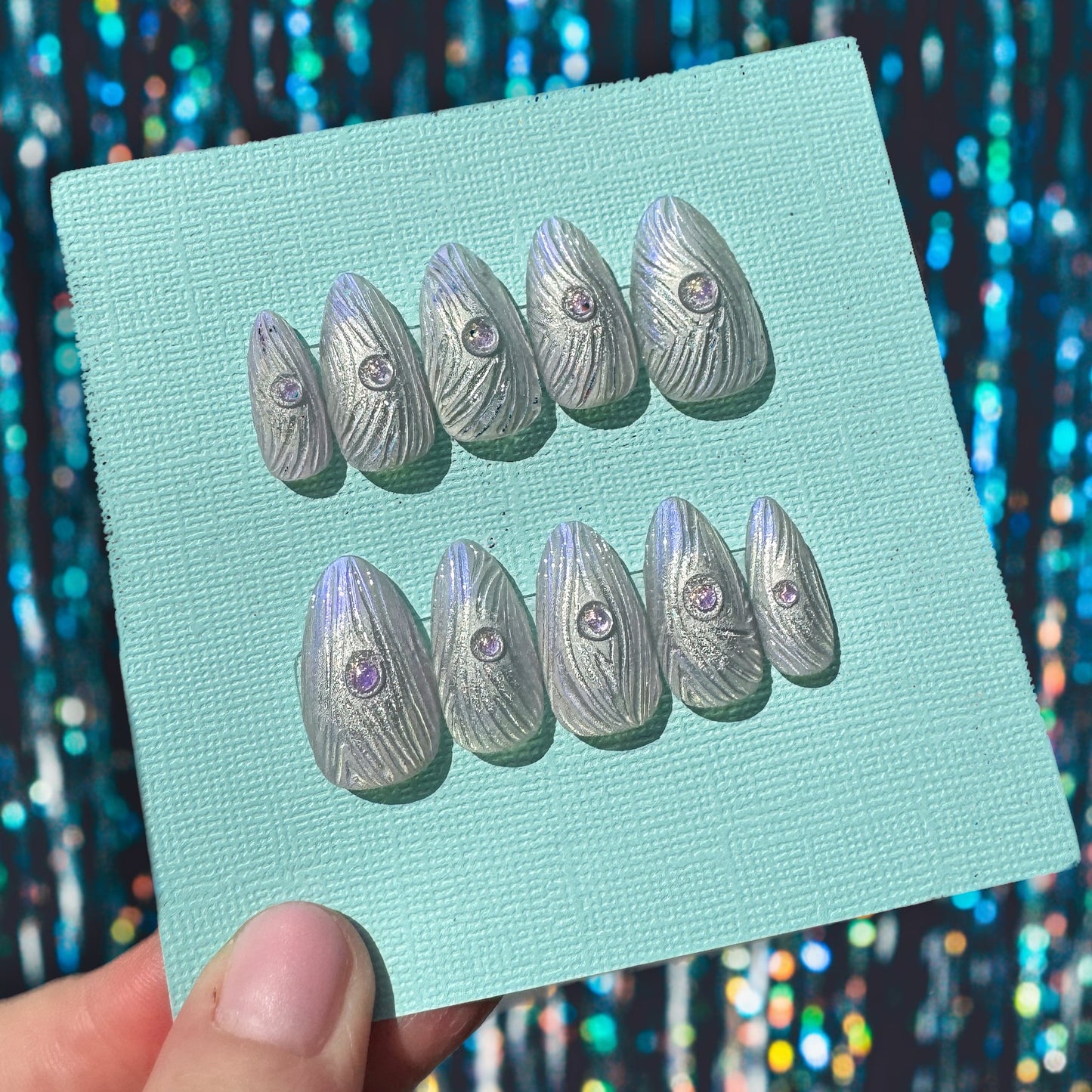Baccarat Glass Press-On Nail Set
